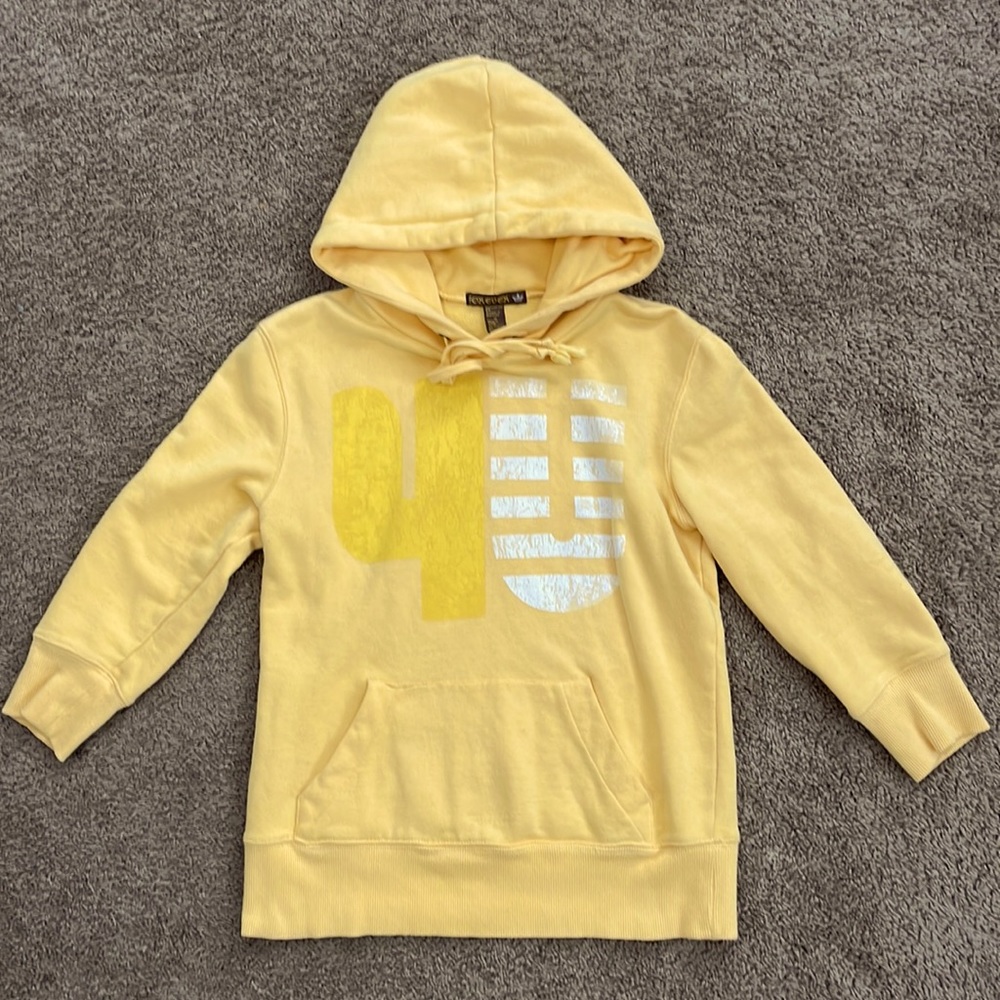 Forever 21 3/4 sleeve yellow hoodie